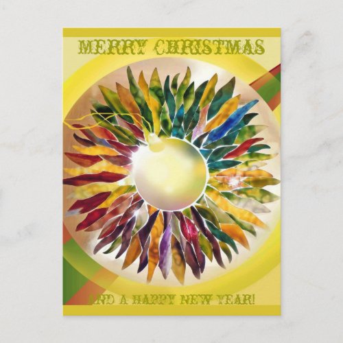Merry Christmas Decorating Glass Holiday Postcard