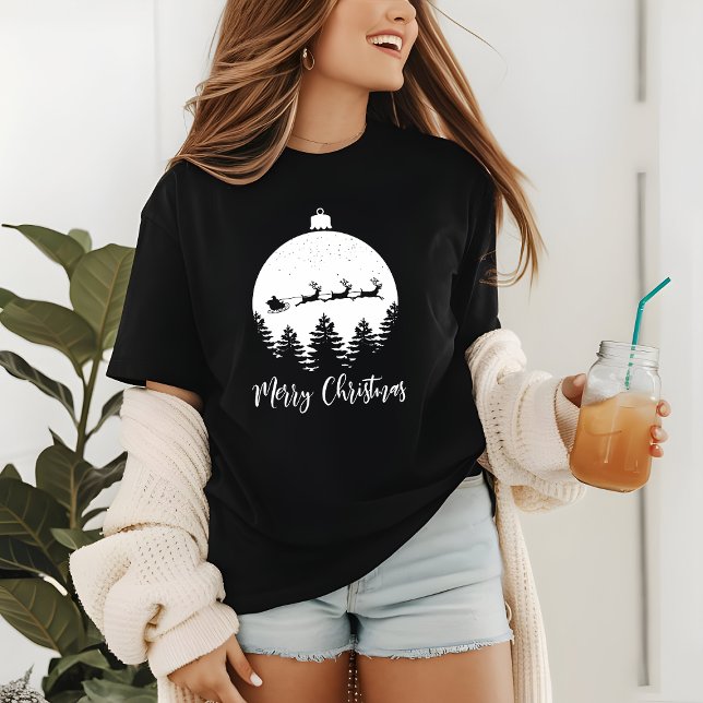 Merry Christmas Decoration Bauble Santa Reindeer Tri-Blend Shirt (Creator Uploaded)