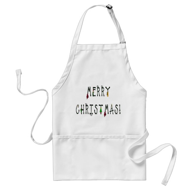 Merry Christmas Decoration Font Adult Apron (Front)