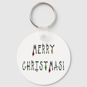 Merry Christmas Decoration Font Keychain