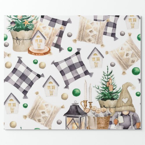 Merry Christmas Decoration Gnome Wrapping Paper
