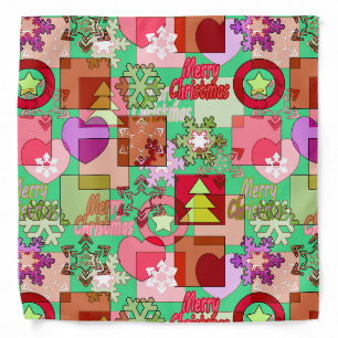Merry Christmas decoration ornament snowflake hear Bandana