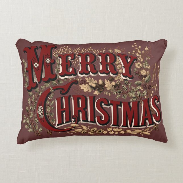 Merry Christmas Decorative Accent Pillow (Front)