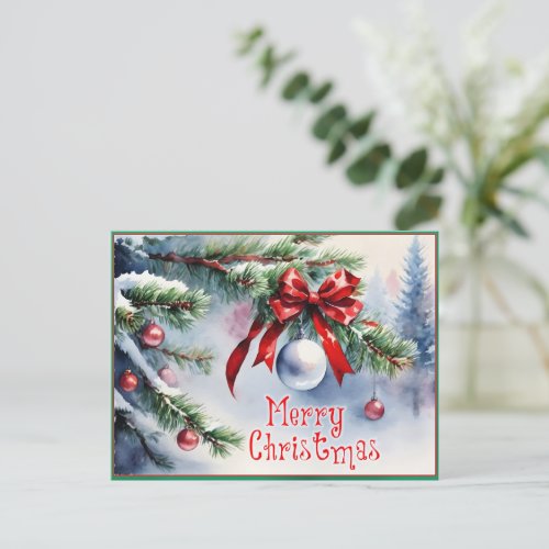 Merry Christmas decorative illustration Postcard