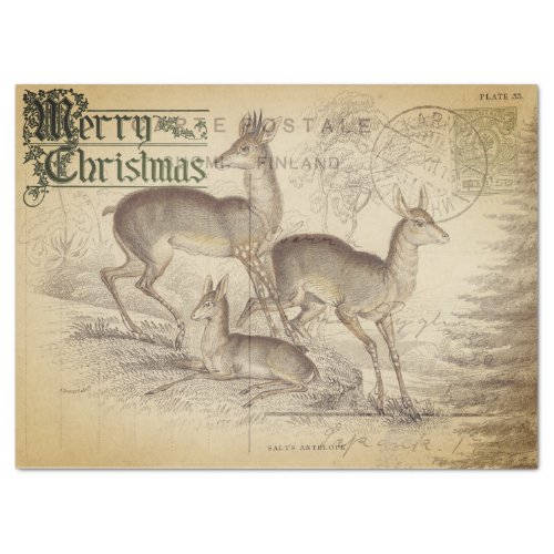 Merry Christmas Deer Decoupage Paper