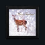 Merry Christmas Deer Friends in Snow Jewelry Box<br><div class="desc">Merry Christmas Deer Friends in Snow</div>