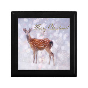 Merry Christmas Deer Friends in Snow! Keepsake Box