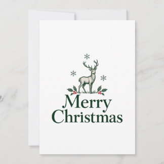 Merry Christmas Deer Holiday Card