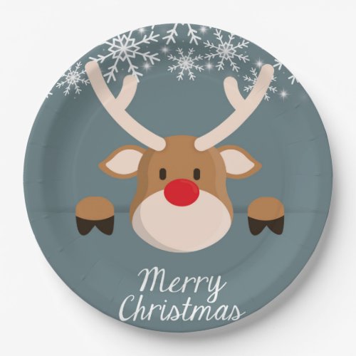 Merry Christmas Deer Paper Plates