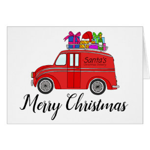 Merry Christmas delivery truck Cards