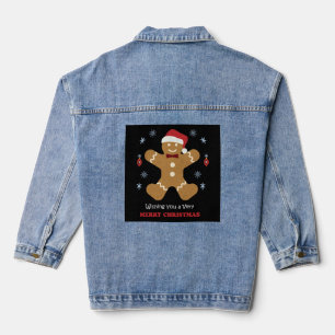 merry christmas denim jacket