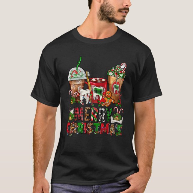 Merry Christmas Dentist Coffee Cups Xmas Dental Sq T-Shirt (Front)