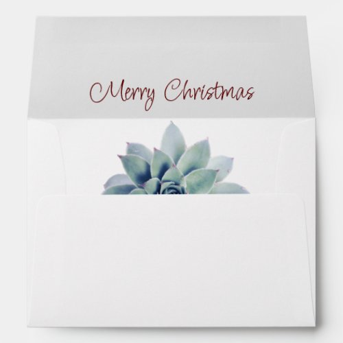 Merry Christmas Desert Botanical Succulent   Envelope