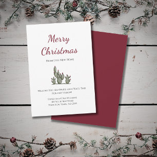 Merry Christmas Desert Cactus New Home Moving Announcement