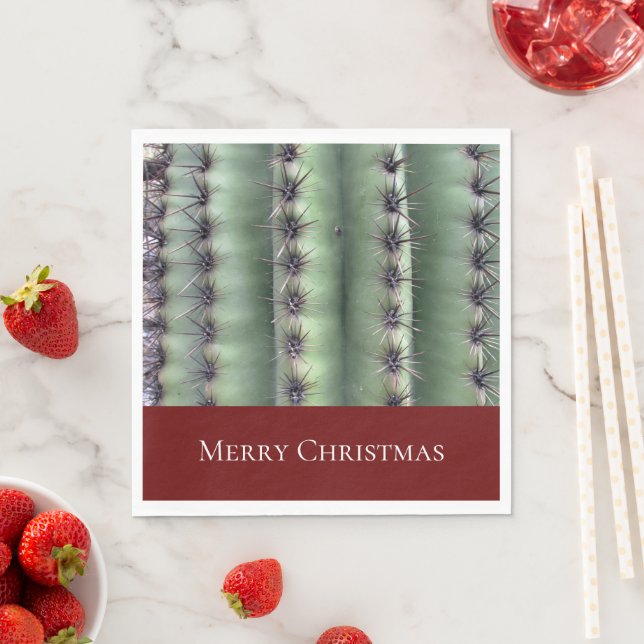 Merry Christmas Desert Cactus Southwest Napkins (Insitu)