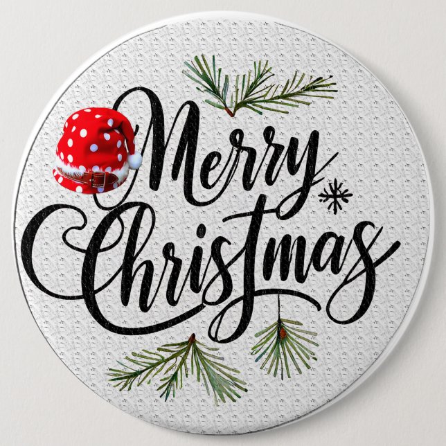 Merry Christmas design art. Button (Front)