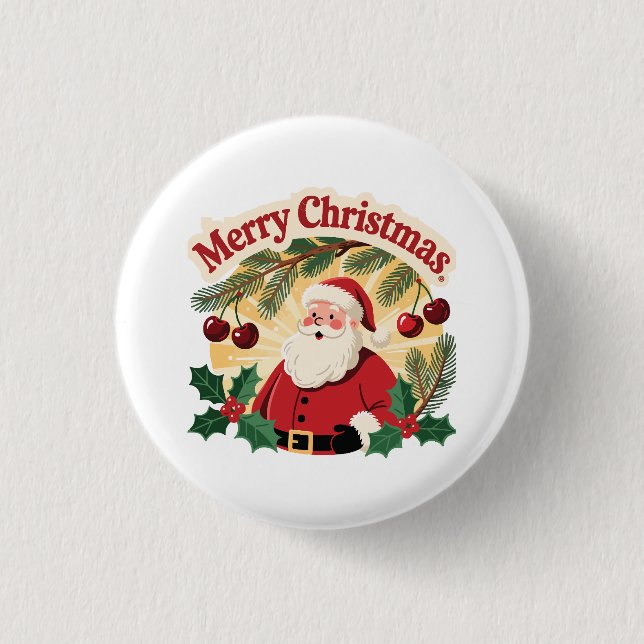 Merry Christmas Design Button (Front)