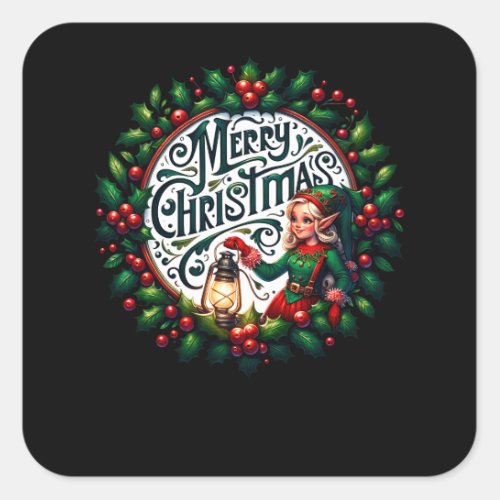 Merry Christmas design Funny Gift for Xmas Lovers Square Sticker