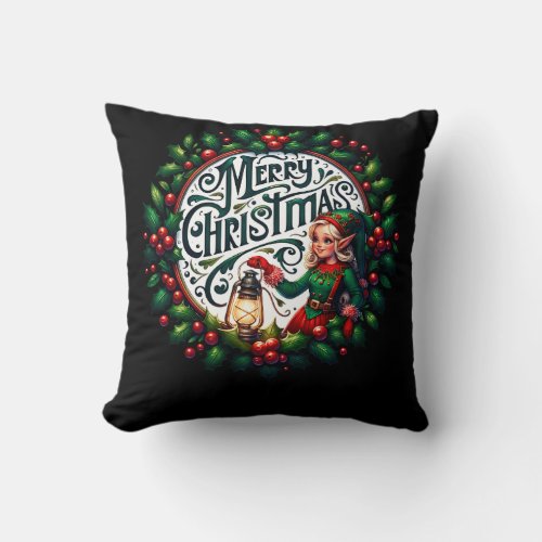 Merry Christmas design Funny Gift for Xmas Lovers Throw Pillow