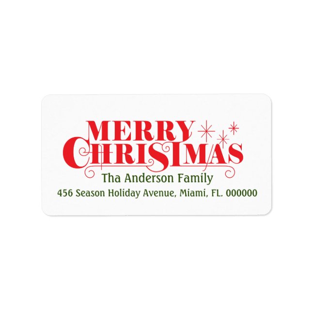 Merry Christmas design Label (Front)