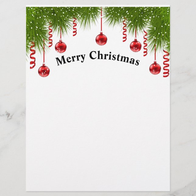 Merry Christmas design Letterhead (Back)