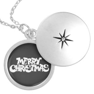 Merry Christmas Design Locket Necklace
