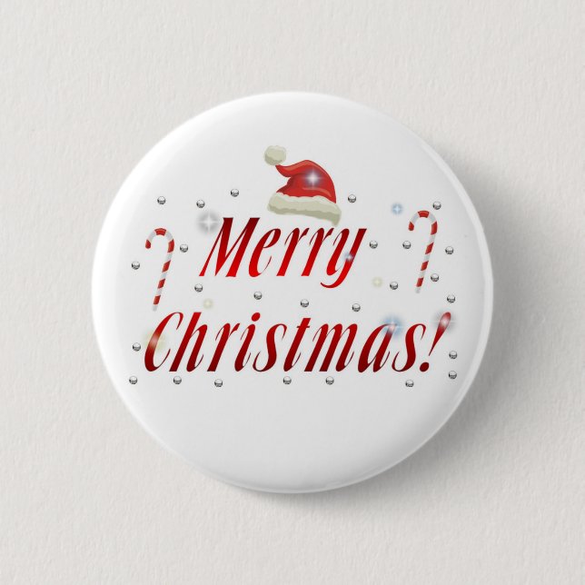 Merry Christmas Design Series Pinback Button (Front)