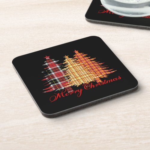 Merry Christmas design with seamless patterns Beve Beverage Coaster