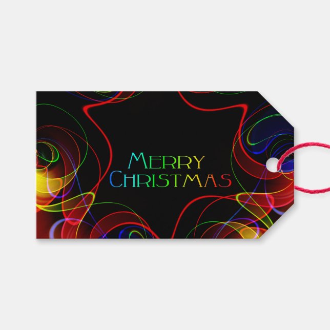 Merry Christmas Designer Gift Tags (Front (Horizontal))