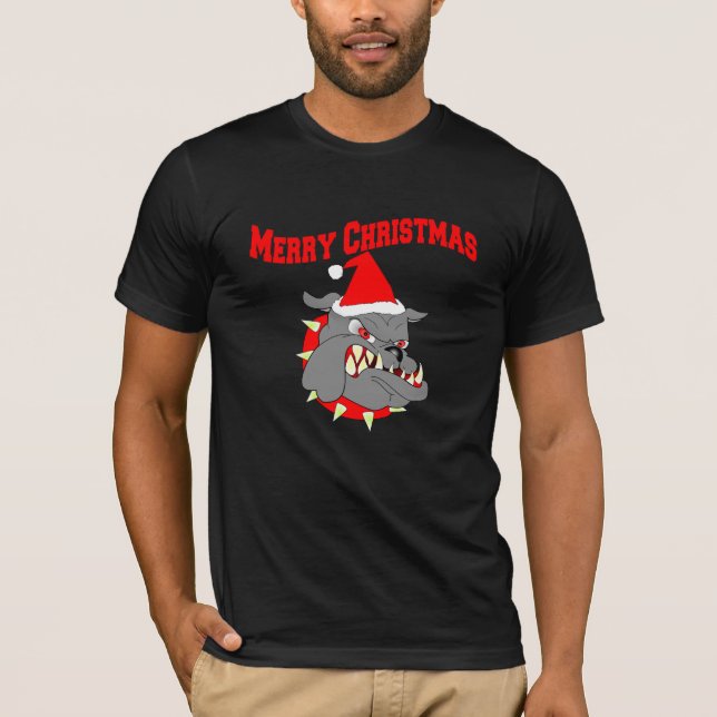 Merry Christmas Devil Dog T-Shirt (Front)