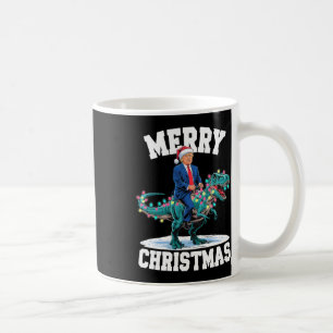Merry Christmas Dino Donald Trump Dinosaur T-rex X Coffee Mug