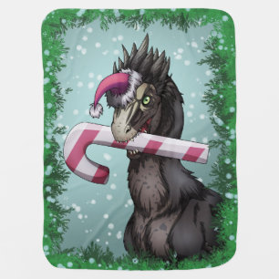 Merry Christmas Dinosaur Baby Blanket