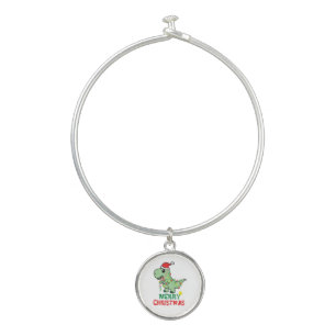 merry christmas dinosaur bangle bracelet