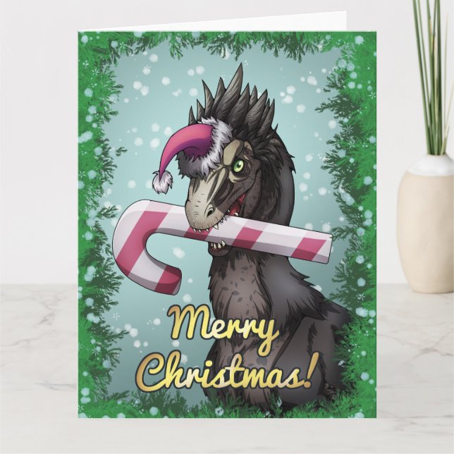 Merry Christmas Dinosaur  Card (Front)