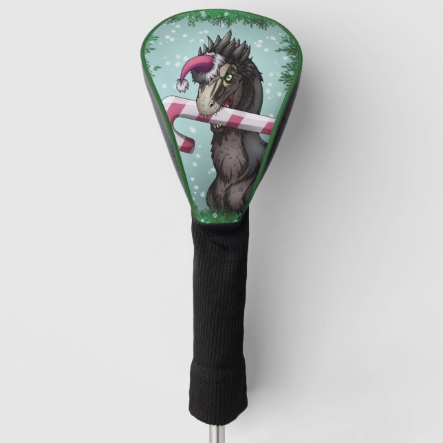 Merry Christmas Dinosaur  Golf Head Cover (Front)