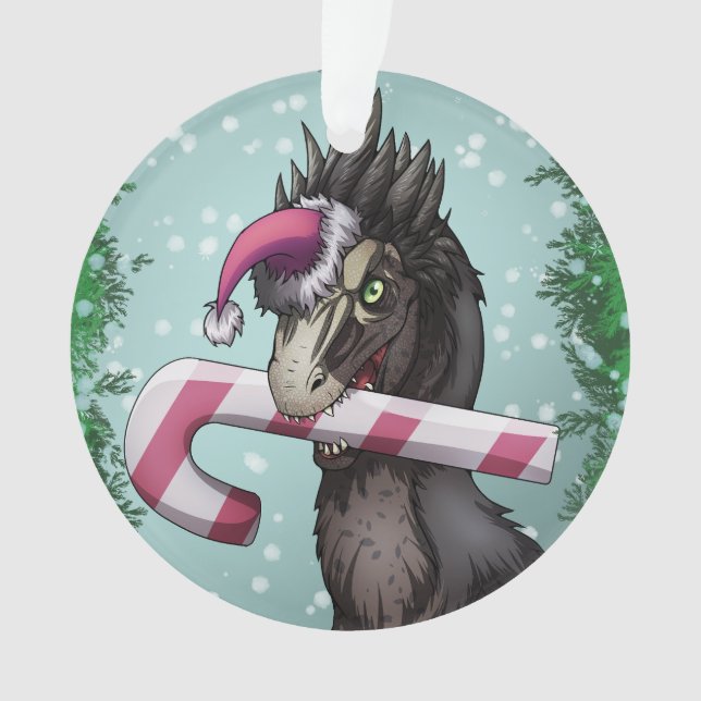Merry Christmas Dinosaur  Ornament (Front)
