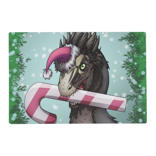 Merry Christmas Dinosaur  Placemat (Front)