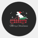 Merry Christmas Dinosaur Santa Hat Xmas Buffalo Re Classic Round Sticker