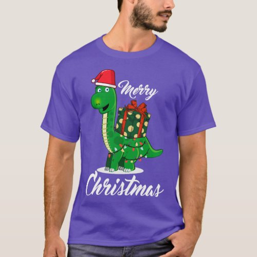 Merry Christmas Dinosaur T_Shirt