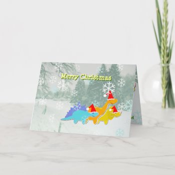 Merry Christmas Dinosaurs Card by dinoshop at Zazzle