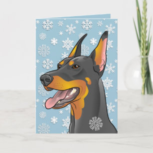 Merry Christmas Doberman Dog Customizable Card