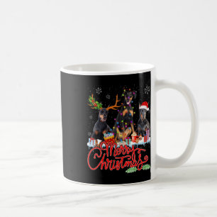 Merry Christmas Doberman Pinscher Dogs Santa Reind Coffee Mug