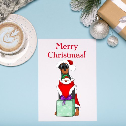 Merry Christmas Doberman Pinscher Holiday Card
