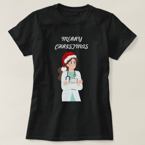 Merry Christmas Doctor Nurse Festive For Her T_Shirt