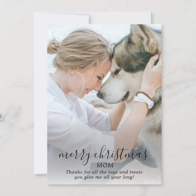 Merry Christmas Dog And Mom Photo From The Dog Holiday Card (Front)
