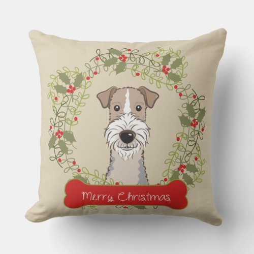 Merry Christmas Dog Breed Throw Pillow