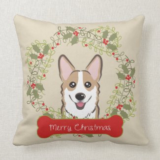 Merry Christmas Dog Breed Throw Pillow