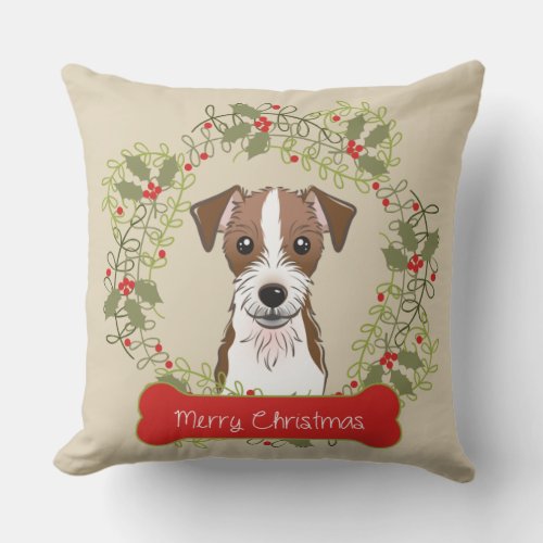 Merry Christmas Dog Breed Throw Pillow