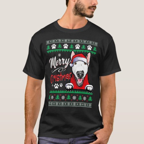 Merry Christmas Dog Bull Terrier Ugly Christmas Sw T_Shirt
