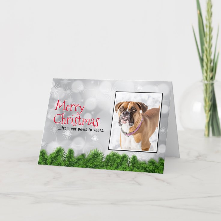 Merry Christmas Dog Cards Boxer Dog Christmas Zazzle